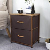 Mobile Cassettiera 2 Cassetti Metallo Legno e Tessuto 46x30 H 52cm Casa Ufficio