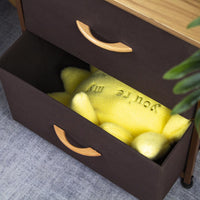 Mobile Cassettiera 2 Cassetti Metallo Legno e Tessuto 46x30 H 52cm Casa Ufficio