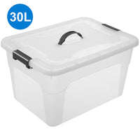 Set Scatole 4 x 30 L Portaoggetti in Plastica Cassetto Contenitore Salvaspazio