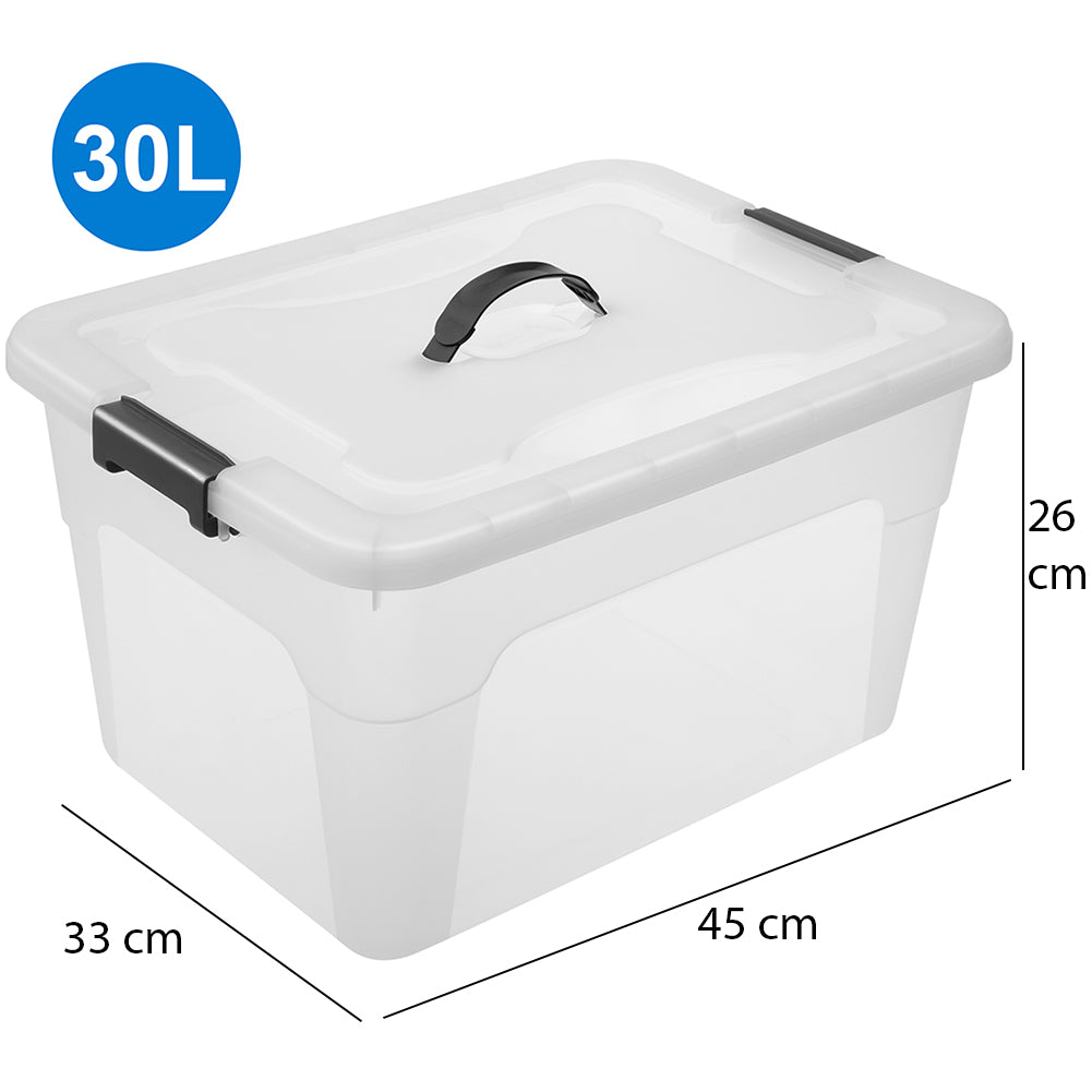 Set Scatole 4 x 30 L Portaoggetti in Plastica Cassetto Contenitore Salvaspazio