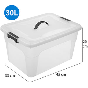Set Scatole 4 x 30 L Portaoggetti in Plastica Cassetto Contenitore Salvaspazio