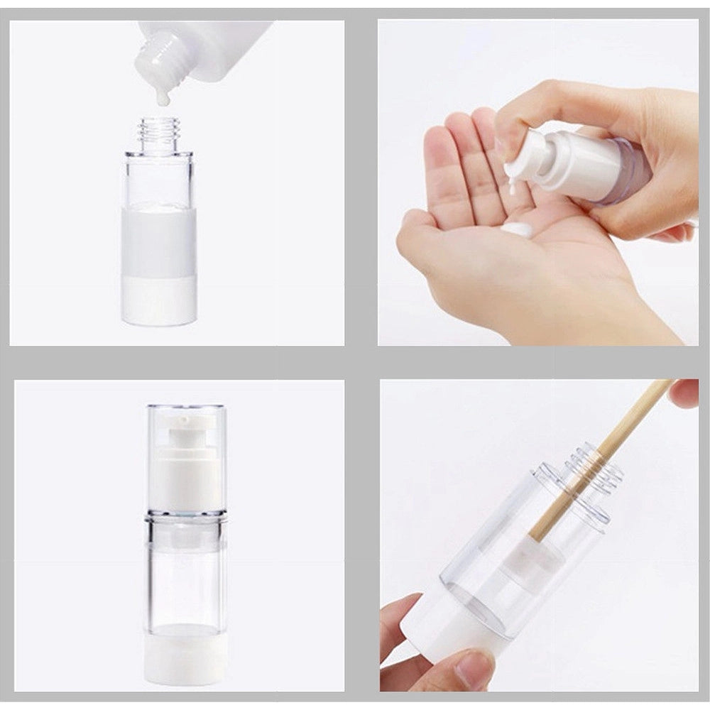 Trade Shop - Set 2pz Bottiglia Da Viaggi Vuota Flacone Con Pompa Airless Per Creme 50ml 79407 -