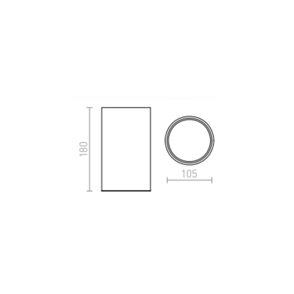 Faretto da incasso MEA da soffitto cilindrico alluminio pettinato 230V E27 18W
