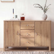 Credenza con 3 cassetti e 2 ante con ripiano interno per soggiorno sala da pranzo e camera da letto 120 × 40 × 80 cm
