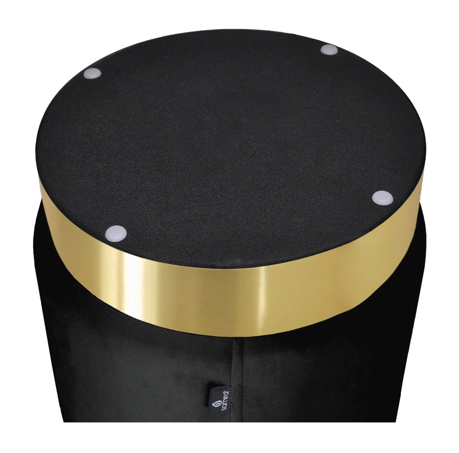 Pouf in velluto nero, poggiapiedi Zivago - PO10ZIBM