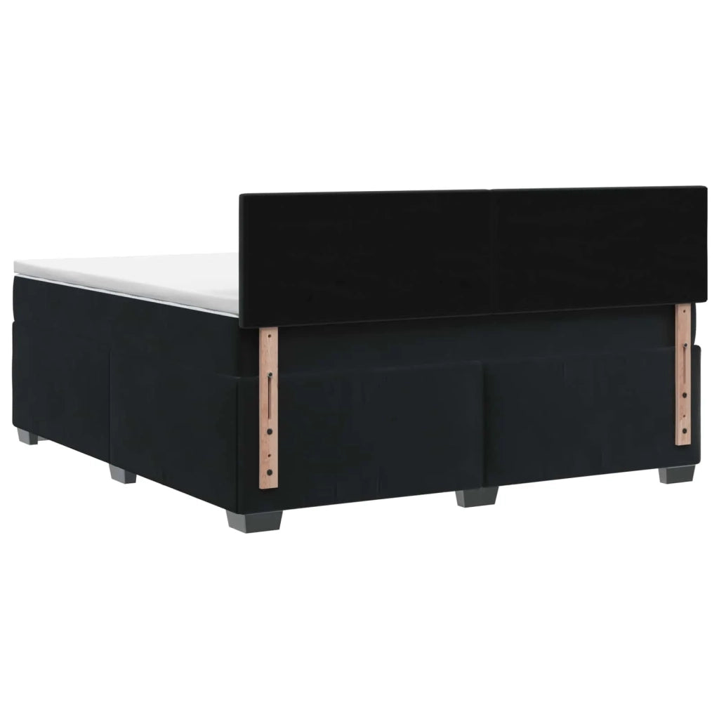 Letto con Box Spring, Materasso e LED Nero 140 x 190 cm Velluto 3452170