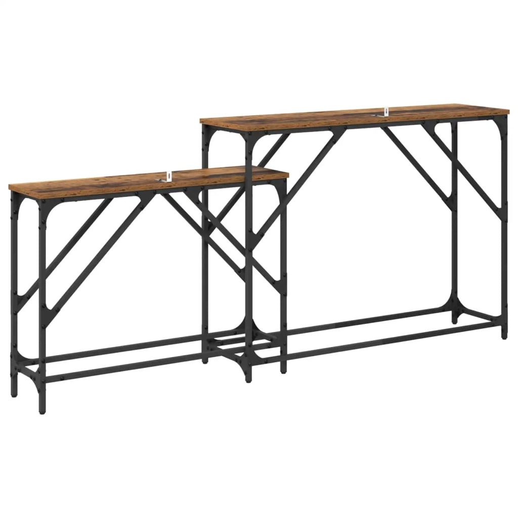 Tavolo Consolle | Tavolo d'Ingresso 2 pz Legno vecchio 100 x 28 x 75 cm