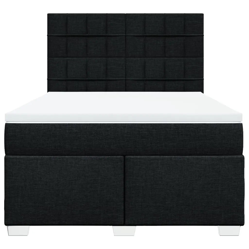Giroletto a Molle con Materasso Nero 140x200 cm in Tessuto