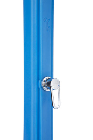 Doccia Solare da Giardino 28L Miscelatore e Lavapiedi Blu