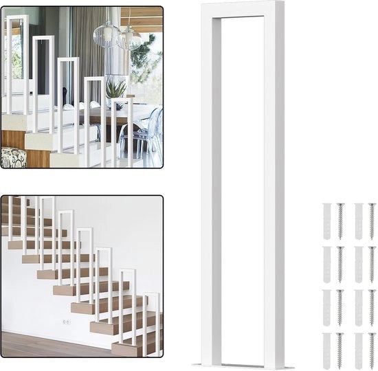 Leva per scale a forma di U - Utilizzo interno ed esterno - Bianco - Ferro - 100 cm
