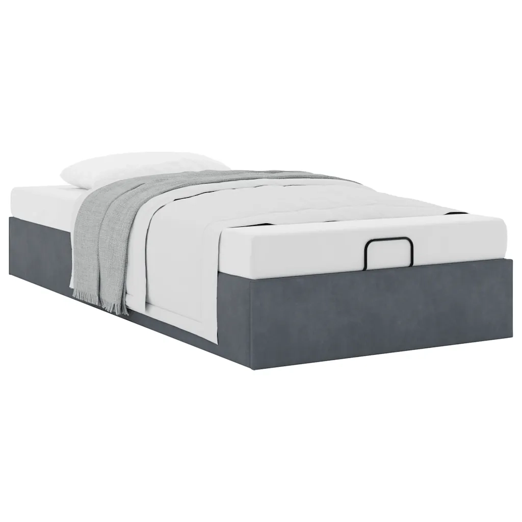 Giroletto senza Materasso Grigio Scuro 90x190 cm Velluto 3310932