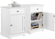 Set di 2 Comodini da Notte - Molto Spazio di Archiviazione - Comodino con Scomparto Regolabile - Tavolino da Notte Classico - Bianco