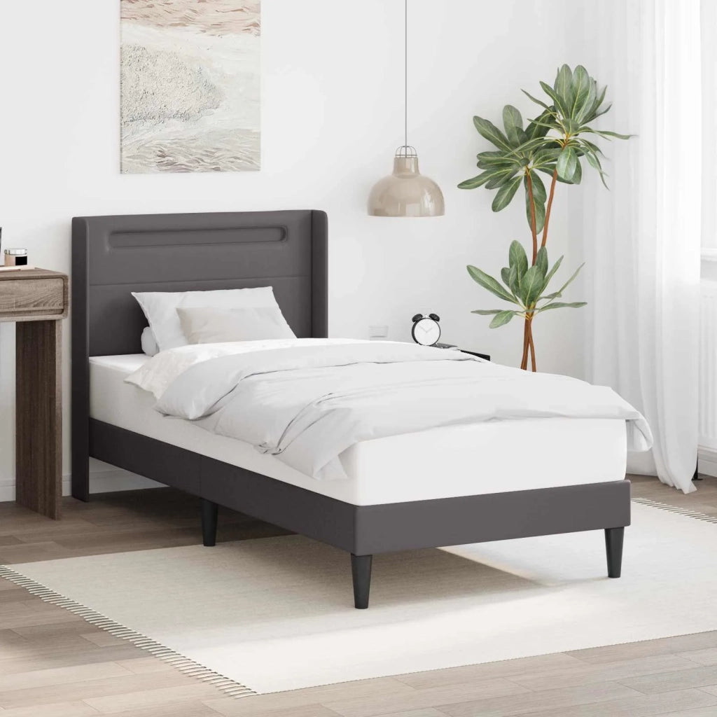 Struttura del letto con testiera Grigio 80 x 200 cm Similpelle 42027960