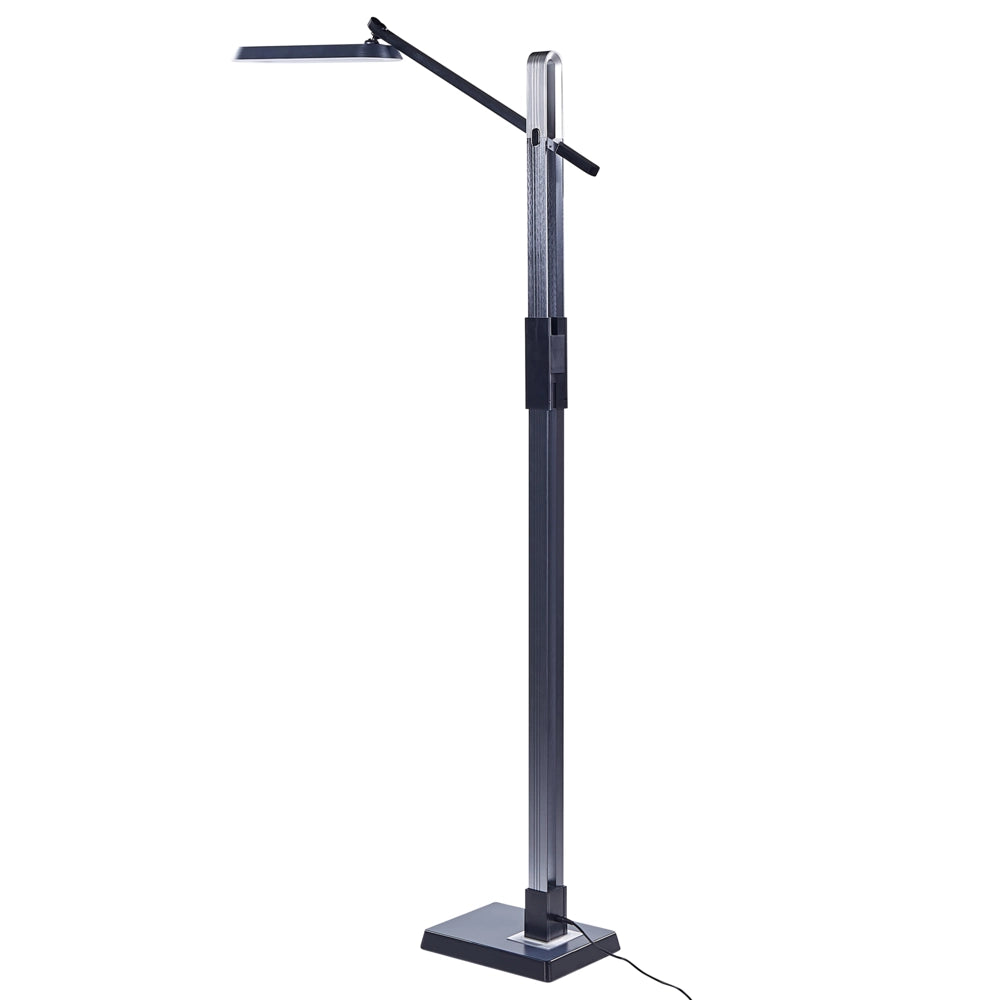Lampada da terra LED materiale sintetico grigio scuro 144 cm altezza regolabile soggiorno camera da letto