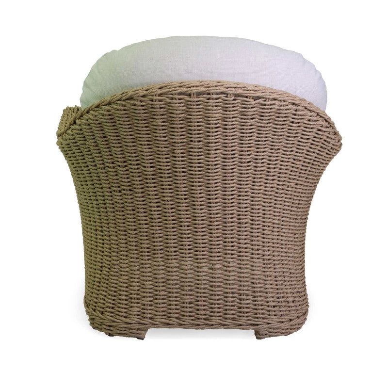 Salotto polyrattan Oakland naturale con cuscini bianco