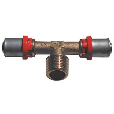 RACCORDO PRESS A T MASCHIO PER MULTISTRATO- 1/2 x 14- TIEMM- pezzi 1