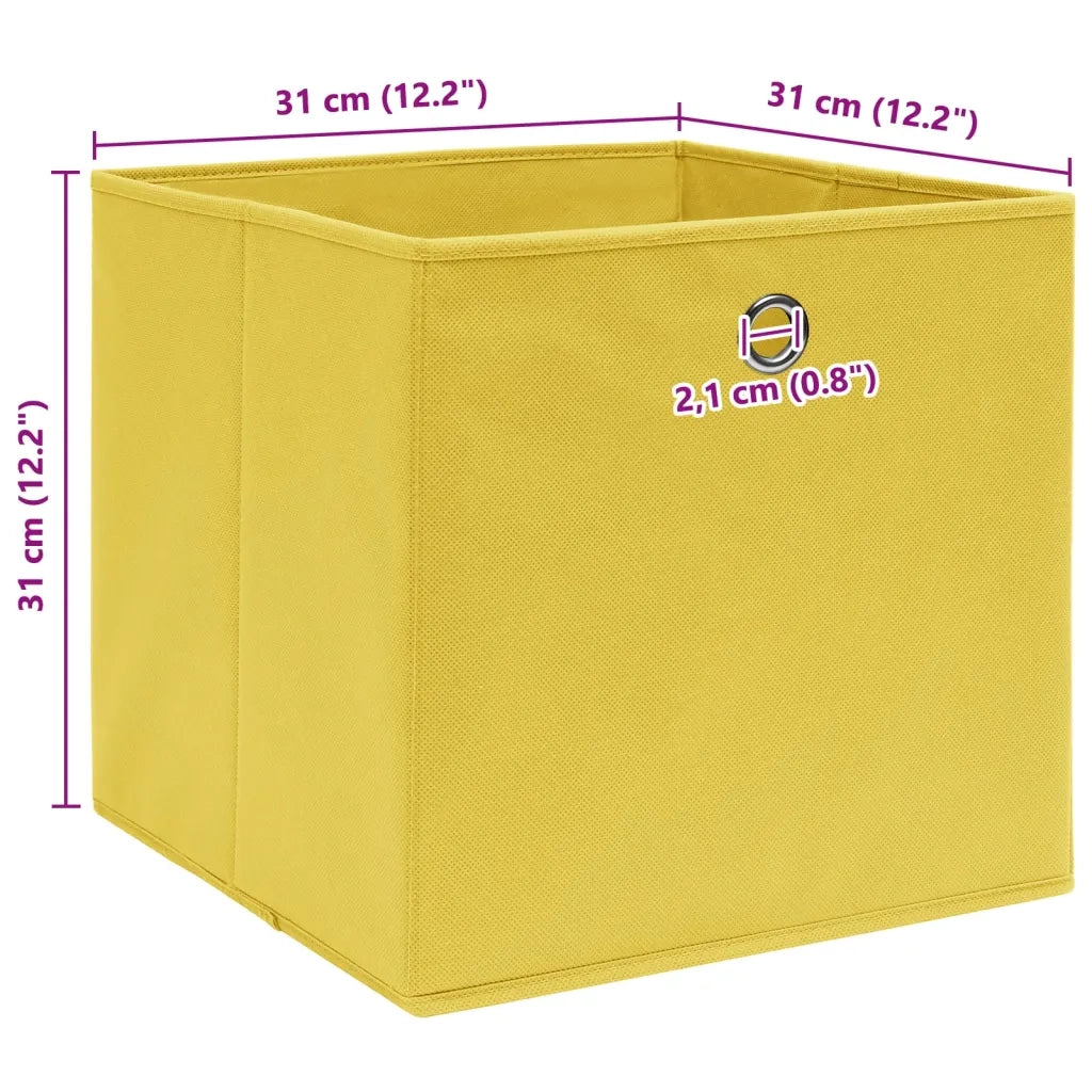 Scatole Portaoggetti 10pz Gialle 32x32x32 cm Tessuto 288367