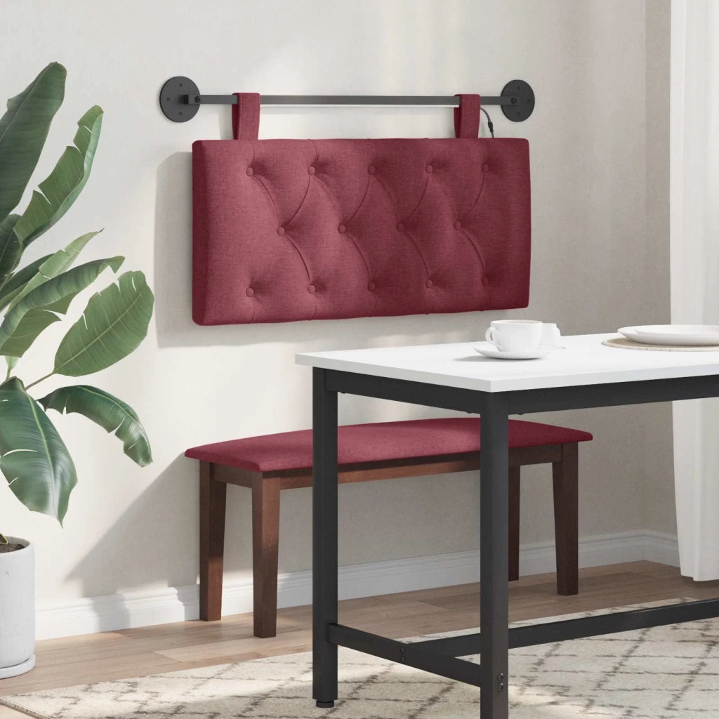 Testiera sospesa Con luce LED Rosso Vino Tessuto