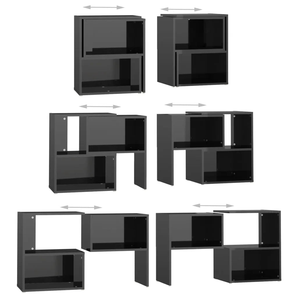Mobile Porta TV Nero Lucido 104x30x52 cm in Legno Multistrato 808357
