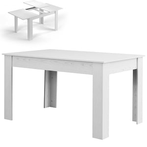 Tavolo da Pranzo Allungabile Estensibile 90x140 fino a 190 cm Bianco Frassinato