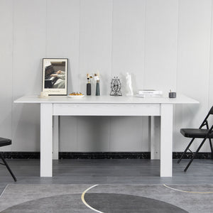 Tavolo da Pranzo Allungabile Estensibile 90x140 fino a 190 cm Bianco Frassinato