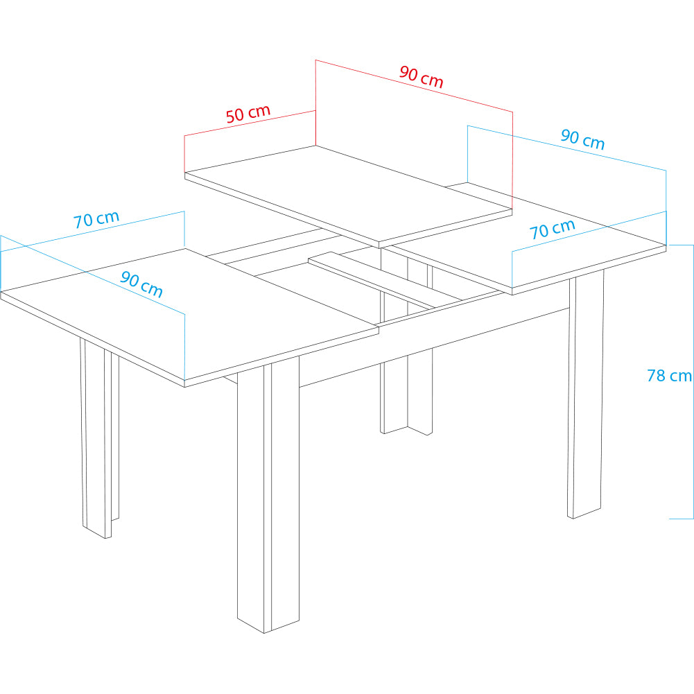 Tavolo da Pranzo Allungabile Estensibile 90x140 fino a 190 cm Bianco Frassinato