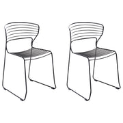 Set di 2 sedie da pranzo imbottite Design moderno Base in metallo nero design moderno