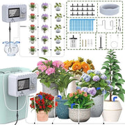 Sistema di irrigazione automatico per Giardino e Balcone - Computer di irrigazione con Batteria ricaricabile e 15 punti di innaffiatura