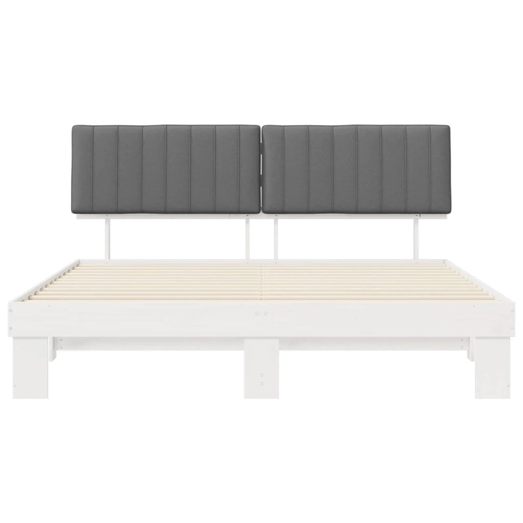 Letto con Testiera Rivestita Grigio chiaro 180 x 200 cm