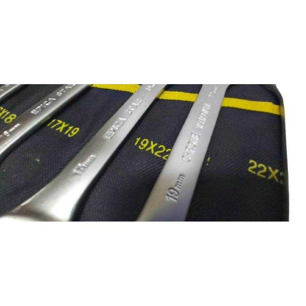 Trade Shop - Set Serie Da 8 Pezzi Chiavi Fisse 8-24 Mm A Forchetta Doppie Crome Vanadium -