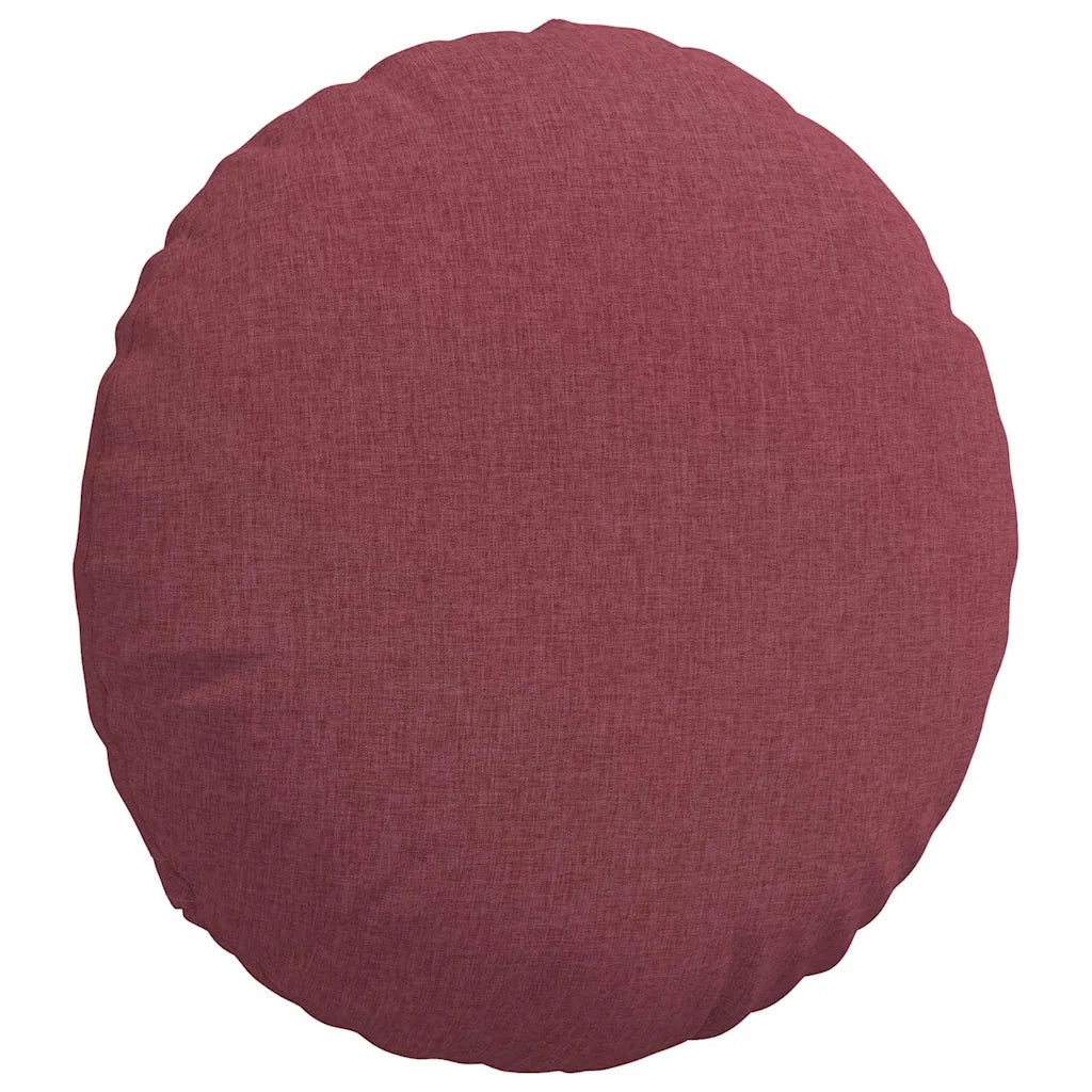 Cuscini per Seduta 2 pcs Rosso Vino Ø50 x 19 cm Tessuto