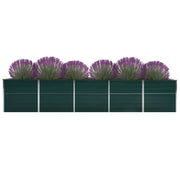 Letto Rialzato da Giardino in Acciaio Zincato 400x80x77cm Verde 47061
