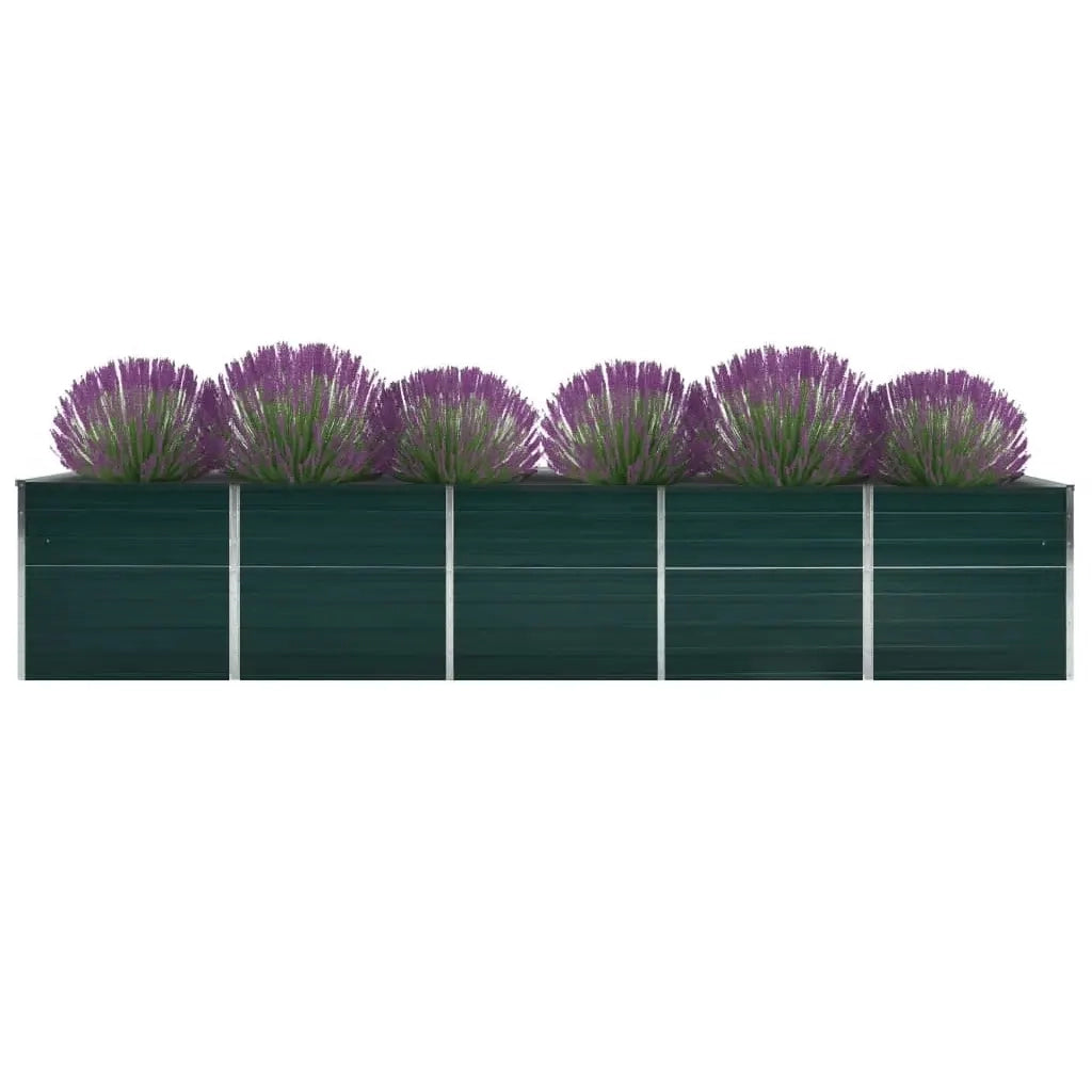 Letto Rialzato da Giardino in Acciaio Zincato 400x80x77cm Verde 47061