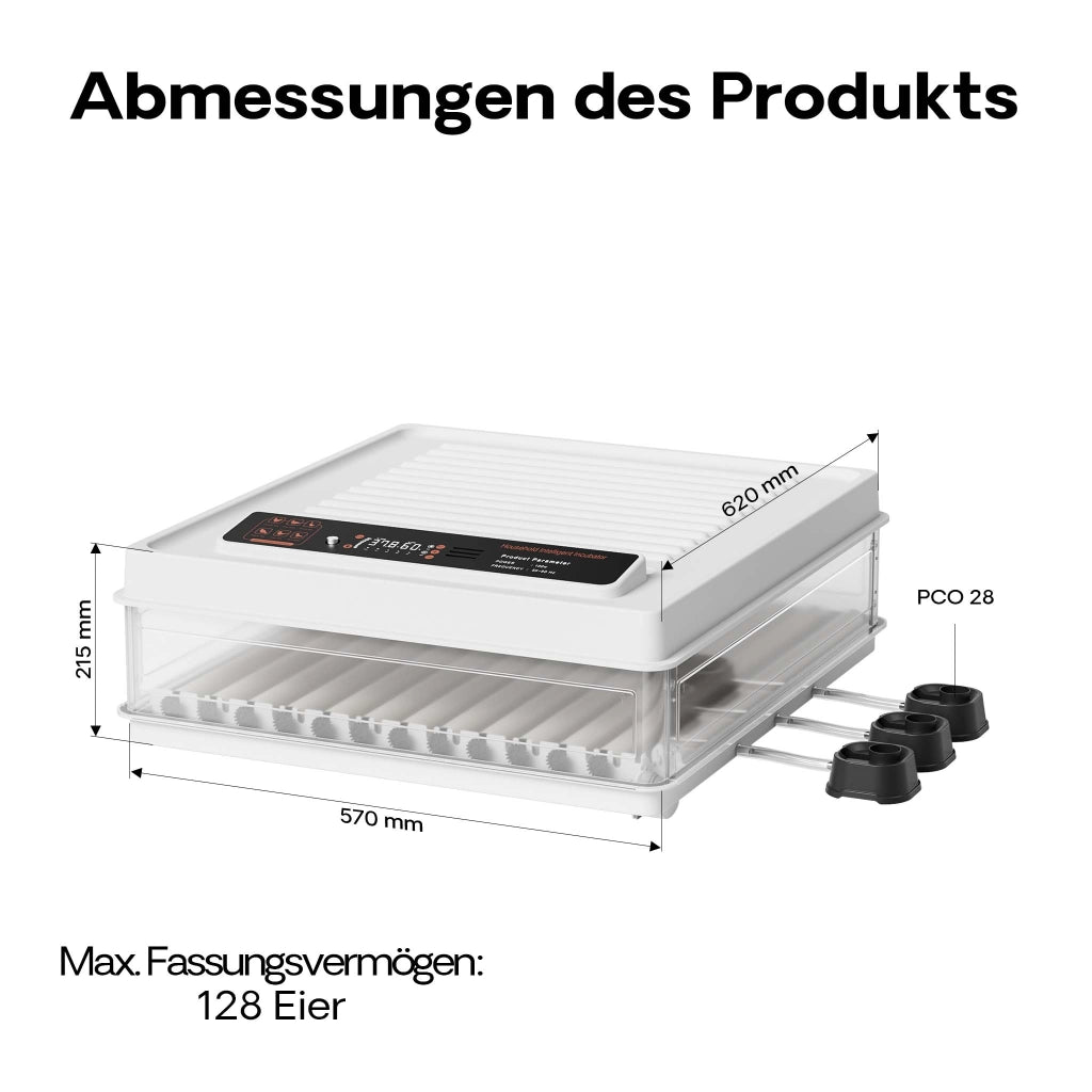 Fudajo Incubatrice per uova automatica, incubazione per 128 uova, 110 W con sistema di rotazione, controllo della temperatura e regolazione dell'umidità, allevamento pulcini