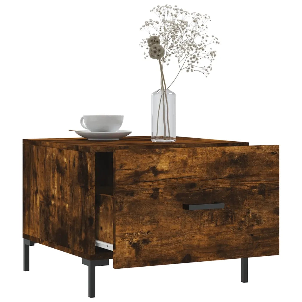 Tavolini Salotto 2 pz Rovere Fumo 50x50x40cm Legno Multistrato 829407
