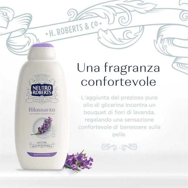 NEUTRO ROBERTS BAGNOSCHIUMA CORPO RILASSANTE CON LAVANDA E PATCHOULI PELLE DISTESA E RILASSATA  600 ML