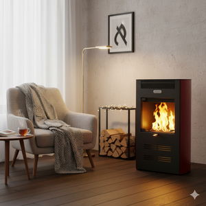 Stufa a Bioetanolo da Interno 3kW Ventilata Karlsen Elegance Bordeaux