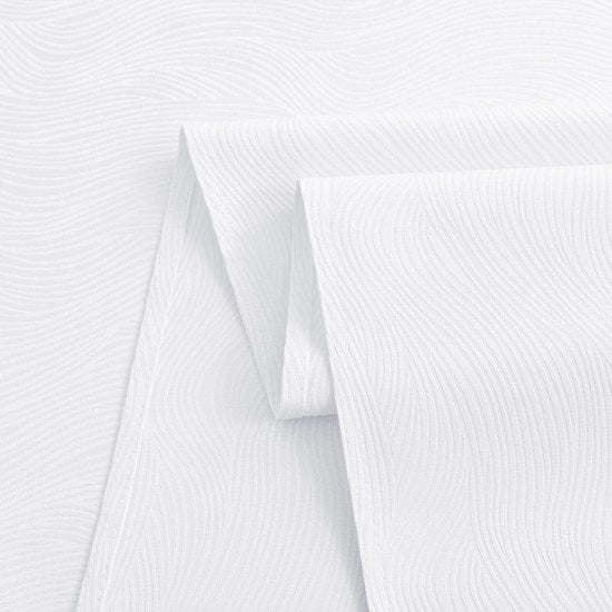 Tavolo rondo con tovaglia 160 cm di diametro bianco - Tovaglia per tavolo con motivi jacquard - Per compleanni, cucina e ristoranti - 4-6 posti - 1 pezzo