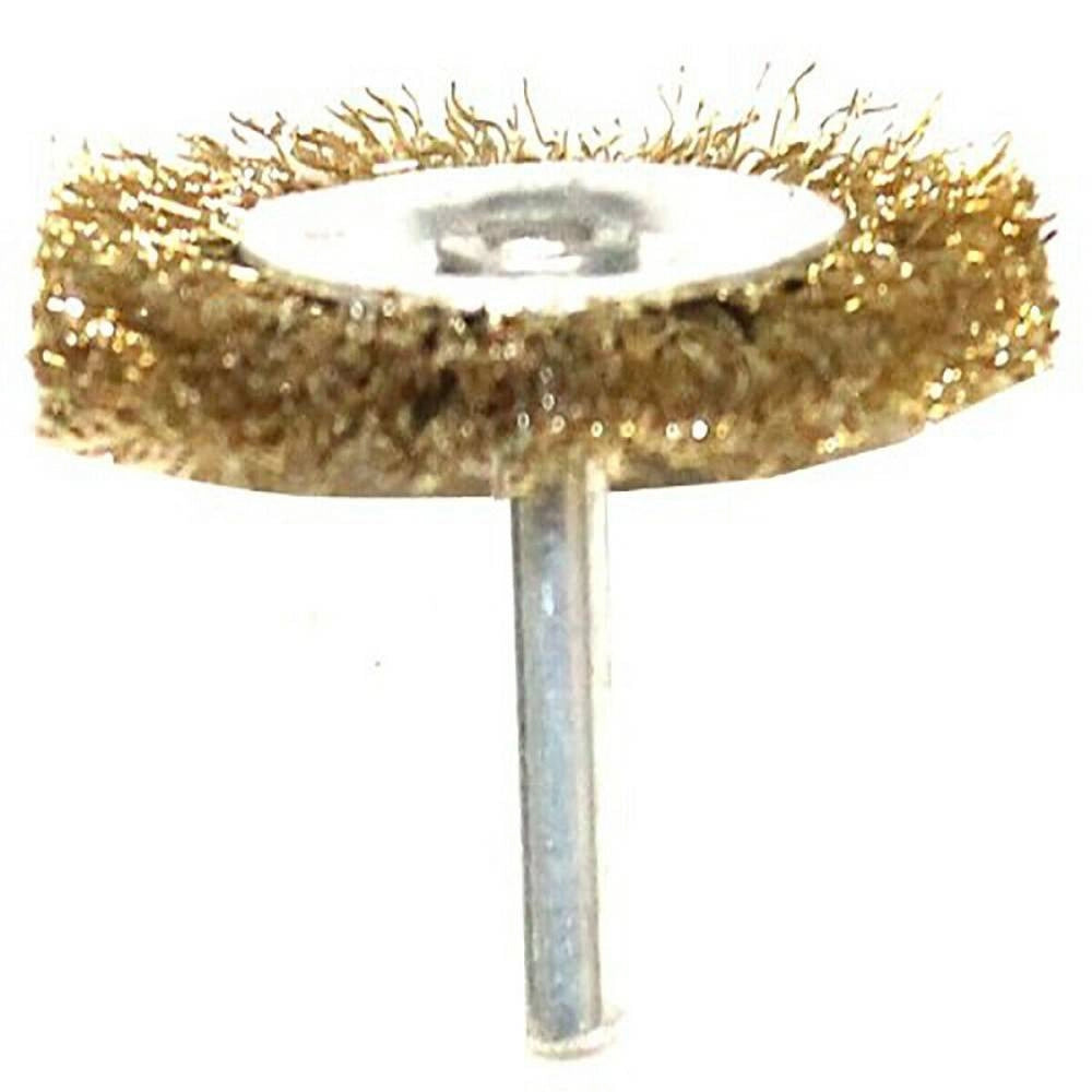 Trade Shop - Spazzola Di Acciaio Metallica Ottone Pennello Sverniciatore 50mm Per Trapano -