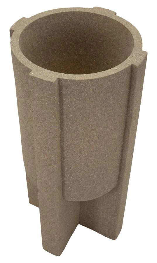 Porta Vaso da Esterno Moai Ø39x80,5 cm in Resina Marrone