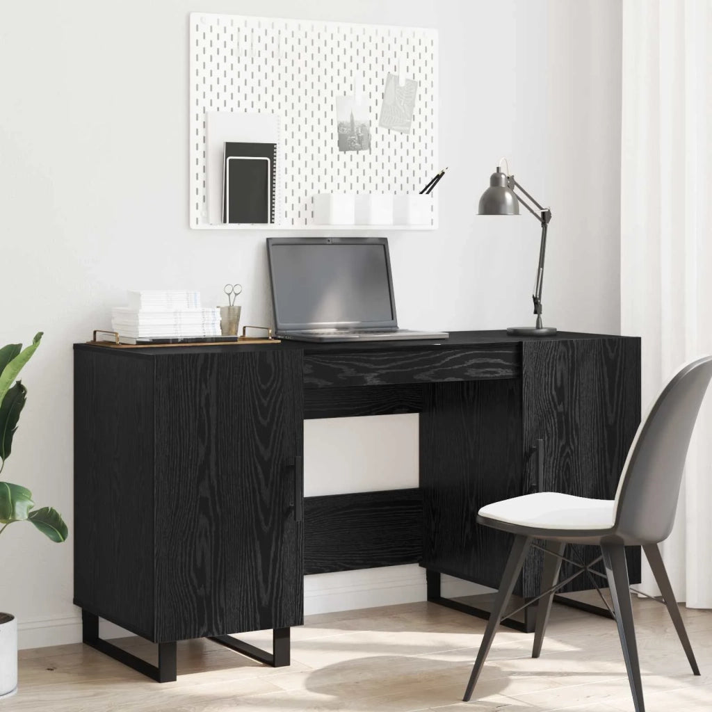 Scrivania Rovere nero 140 x 50 x 75 cm Legno multistrato