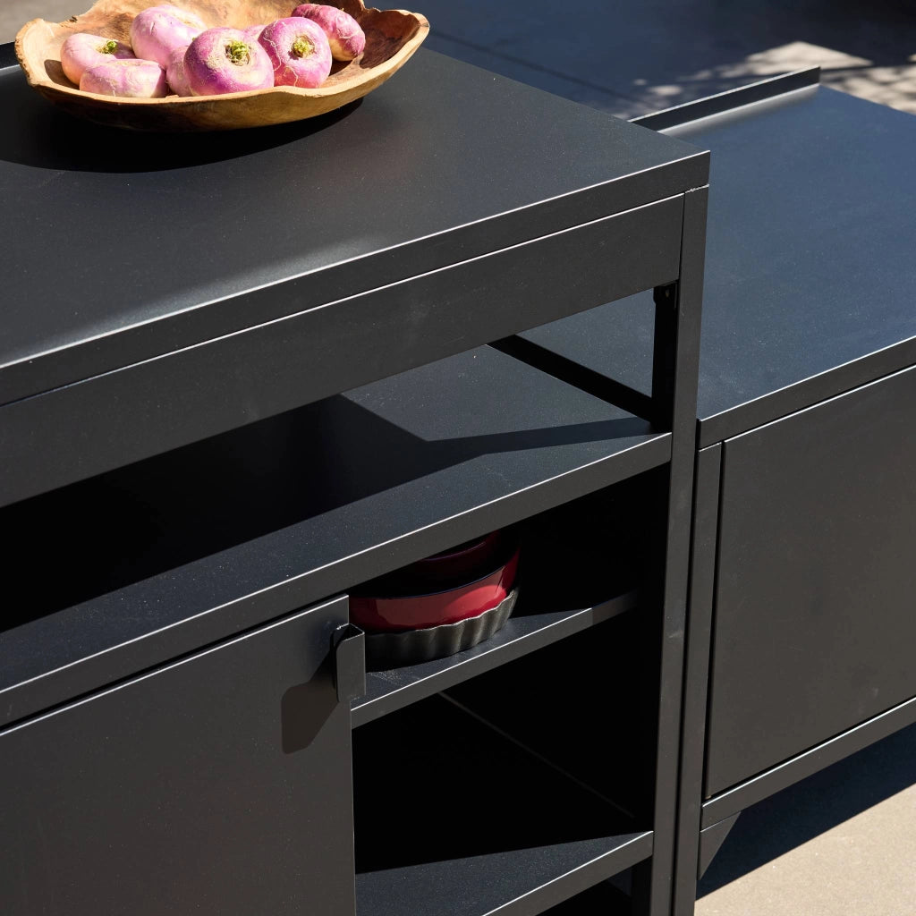 Cucina esterna 3 moduli acciaio inossidabile, nero