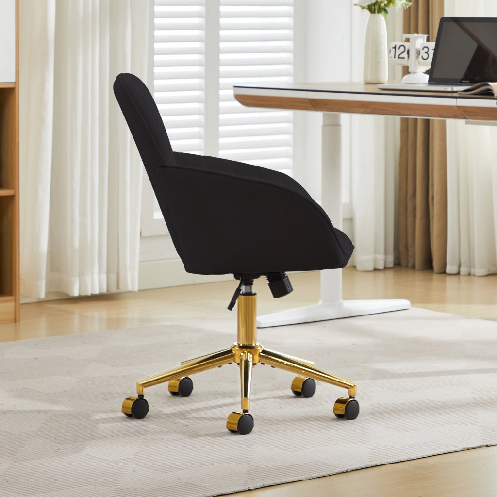 SEDIA girevole regolabile 50-59 cm in velluto nero