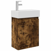 Mobile Bagno | Armadio da bagno con rubinetto Rovere Fumo 45,5 x 25,5 x 84 cm