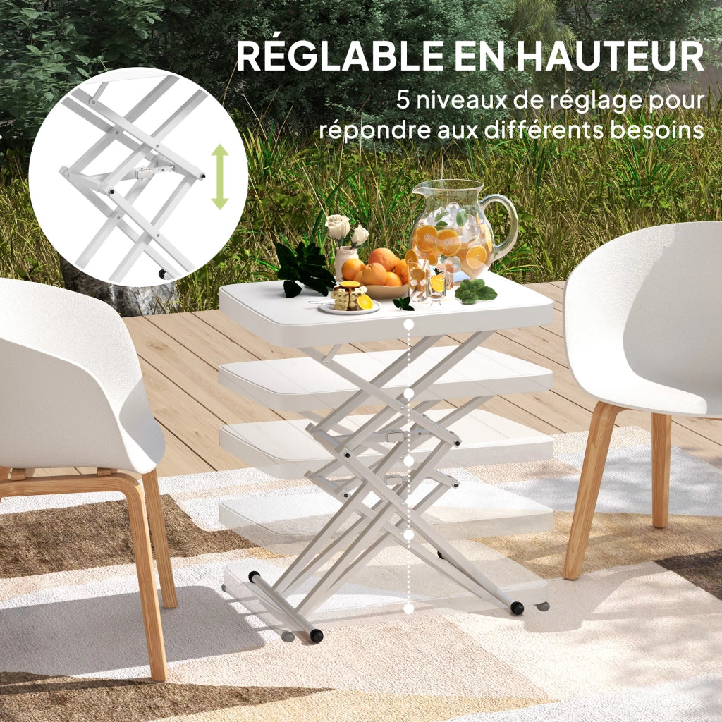 Tavolo da giardino pieghevole ¨C zephmum ¨C bianco 65x45x70 cm