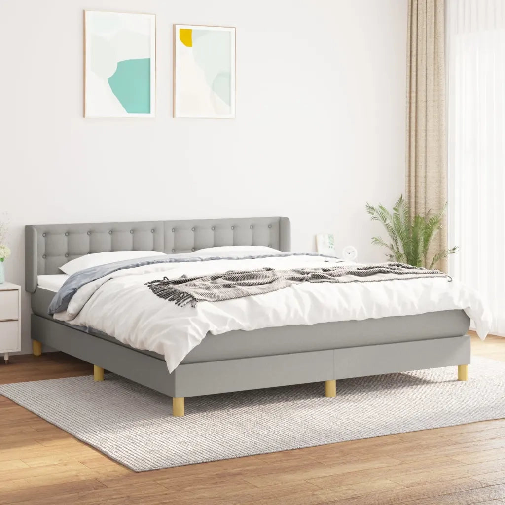 Giroletto a Molle con Materasso Grigio Chiaro160x200 cm Tessuto 3130601