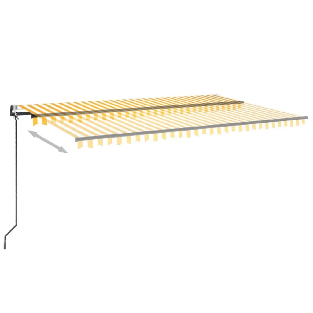 Tenda Automatica Sensore Vento e LED 500x300 cm Gialla Bianca 3069153