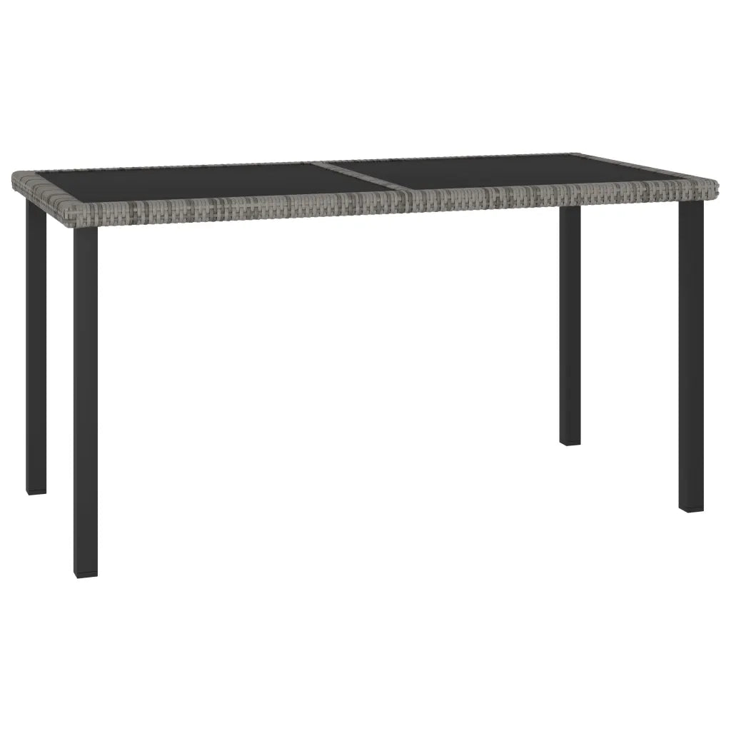 Set da Pranzo da Giardino 7 pz in Polyrattan Grigio cod mxl 36155