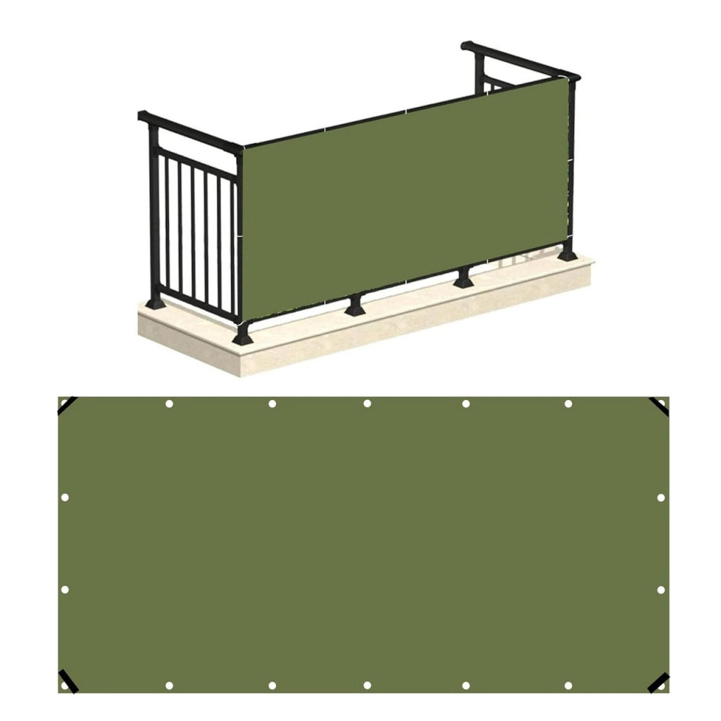 Telo Copertura Frangivista in PVC con Occhielli per Ringhiera e Balcone 90cm x 3mt - VERDE