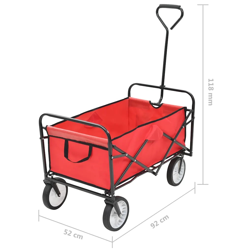 Carrello Pieghevole a Mano in Acciaio Rosso CFW4588892